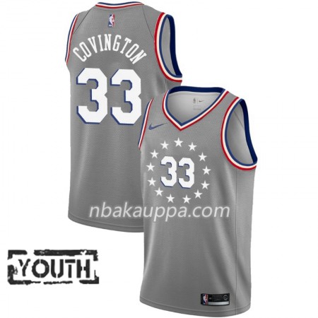 Philadelphia 76ers Robert Covington 33 2018-19 Nike City Edition Harmaa Pelipaidat Swingman - Lasten